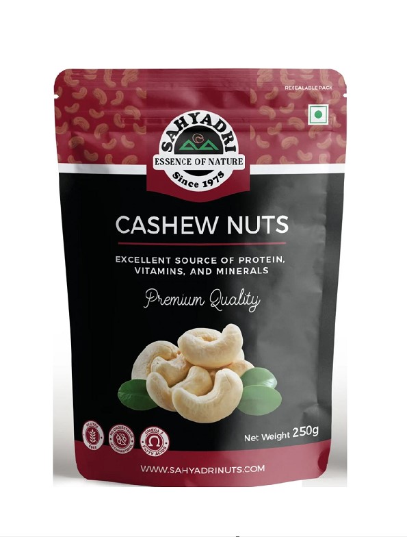 Buy Sahyadri Nuts export quality W180 whole cashew nuts kaju 250g online India