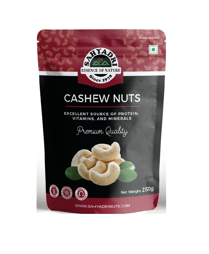 Buy Sahyadri Nuts export quality W180 whole cashew nuts kaju 250g online India